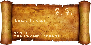 Hanus Hektor névjegykártya